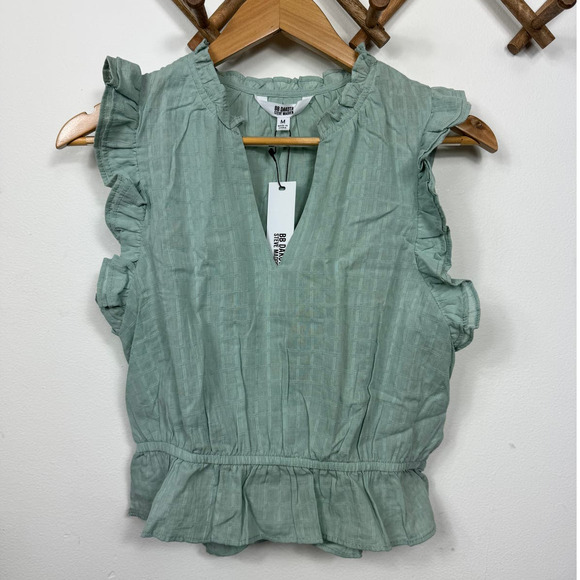 BB Dakota by Steve Madden Are You Frill Top in Sea Mist Size M - Picture 2 of 10